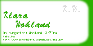 klara wohland business card